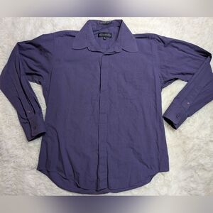Mens Damante Purple Button Down 16 1/2 Single Needle Tailoring 34/35
